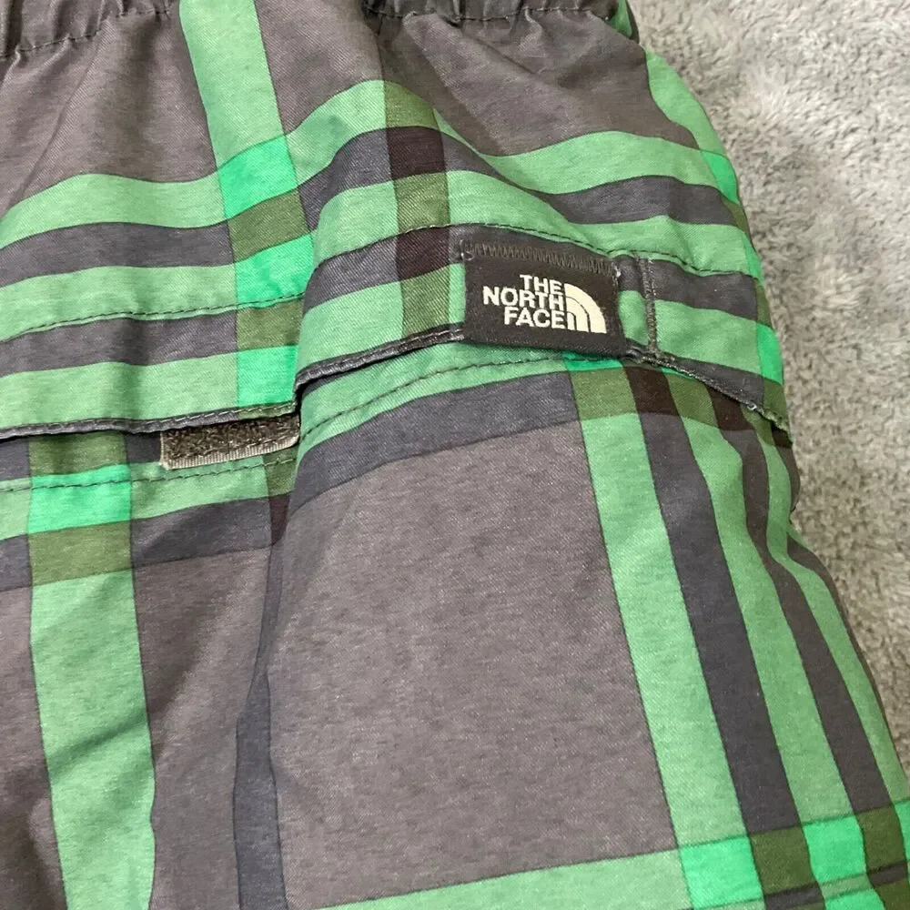 The North Face Men's M Green Plaid Hybrid Golf Swim Casual Shorts belted
